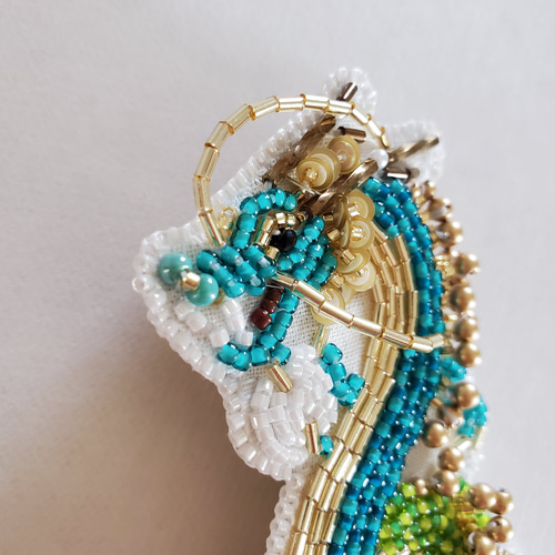 ⭐オーダー⭐完成品 龍さまのビーズ刺繍ブローチ ブローチ まり