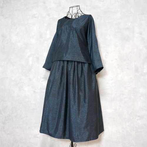 着物リメイクセットアップ & スヌード 〜四季で心地良い上質