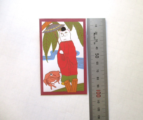 猫花札ぽち袋（1～12月）12枚セット「梅」（ちょっと違う絵柄です） 4枚目の画像