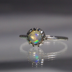 オパール シルバーリング 普段使いに可愛い上質5ミリオパール シルバーリング 指輪・リング