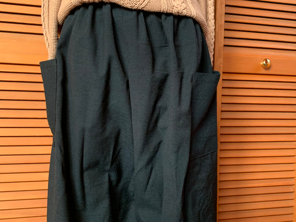 男女兼用　ウールのもんぺパンツ　総丈９１ｃｍ　着物リメイク 2枚目の画像