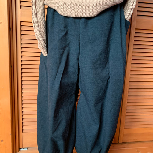 男女兼用 ウールのもんぺパンツ 総丈91cm 着物リメイク
