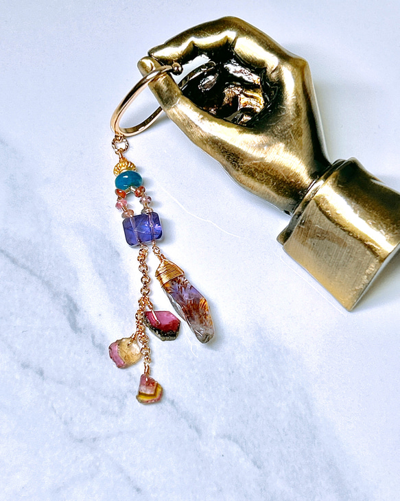 一点物14kgf☆エレスチャルクォーツ(スーパーセブン)とバイカラー  