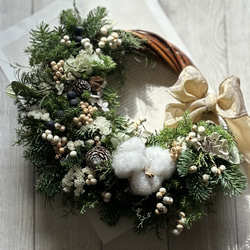 ミモザとパンパスグラスのふわふわリース 〜ドライフラワー〜 リース