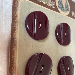 【フランス vintage 1930’s ボタン】☆ ボルドー ☆フランス製ヴィンテージボタン 1枚目の画像