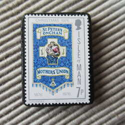 マン島　クリスマス切手ブローチ9133 1枚目の画像