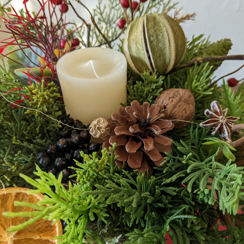 クリスマス キャンドルスタンド クリスマスアレンジメント キャンドル