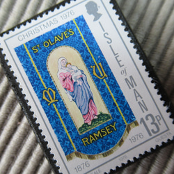 マン島　クリスマス切手ブローチ9135 2枚目の画像