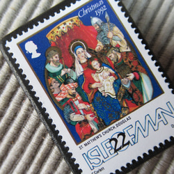 マン島　クリスマス切手ブローチ9140 2枚目の画像