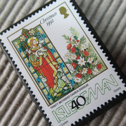 マン島　クリスマス切手ブローチ9143 2枚目の画像