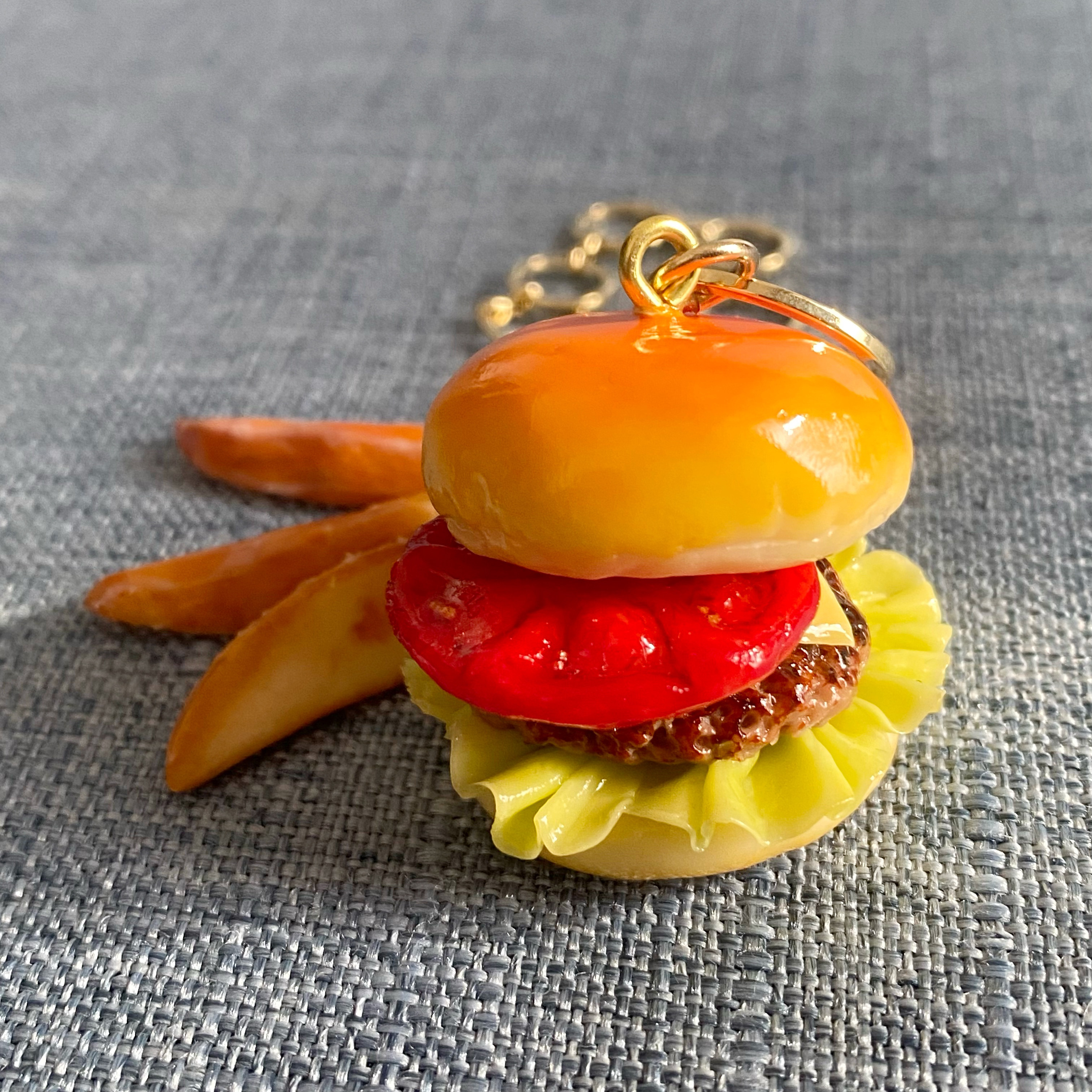 ハンバーガーとポテトのバッグチャーム バッグチャーム
