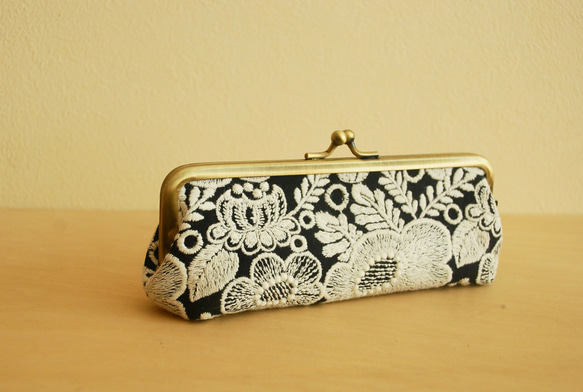 ミナペルホネン　ペンケース　smile flower ミナペルホネン【smile flower】navy ☆ がま口 ペンケース ポーチ