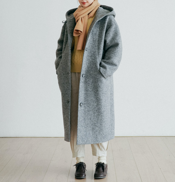 軽やかに 　ふんわり暖かいウールコート　ロングコート　231113-1 軽やかに 　ふんわり暖かいウールコート　ロングコート　231113