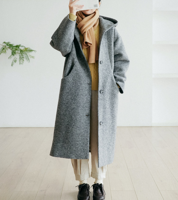 軽やかに 　ふんわり暖かいウールコート　ロングコート　231113-1 軽やかに 　ふんわり暖かいウールコート　ロングコート　231113