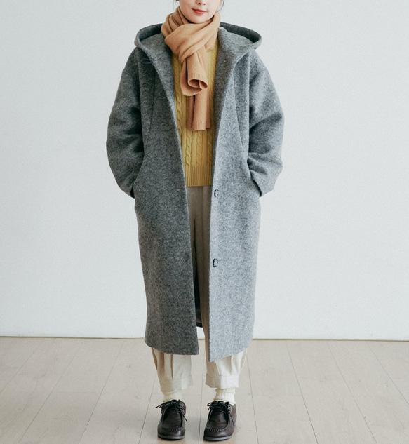 軽やかに 　ふんわり暖かいウールコート　ロングコート　231113-1 軽やかに 　ふんわり暖かいウールコート　ロングコート　231113