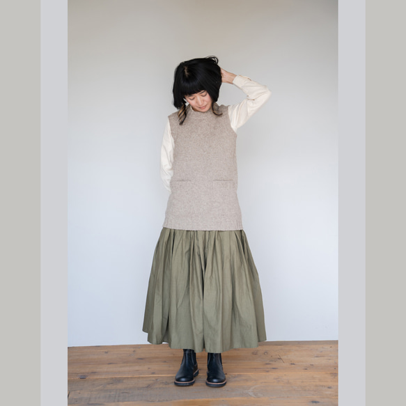 bighug カプチーニャロングベスト●ベージュ bighug カプチーニャロングベスト○ベージュ ニット・セーター