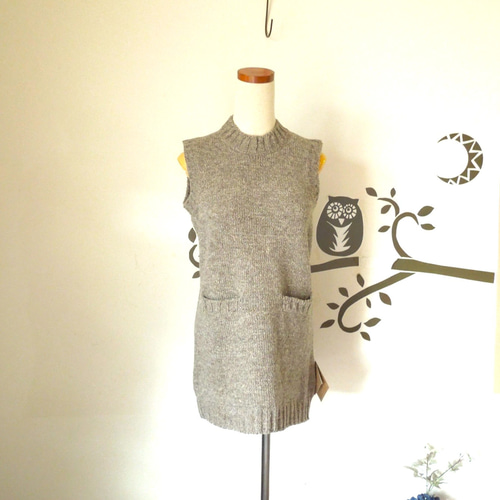 bighug カプチーニャロングベスト●ベージュ bighug カプチーニャロングベスト○ベージュ ニット・セーター