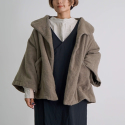 羊毛短外套/卡其色/Bishu 紡織品 第8張的照片