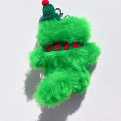 クリスマス　猫ぬいぐるみ(キーホルダー)Merry Christmas tree / green mix 2枚目の画像