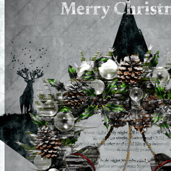クリスマスリースポスター【TrueFORM】A3 ボタニカルアート 2枚目の画像