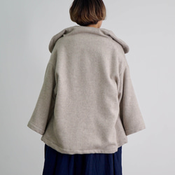 羊毛短外套/米色/碧樹紡織 第7張的照片