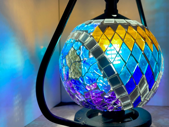 トルコモザイクランプ S （オリジナルデザインガラステーブルランプ