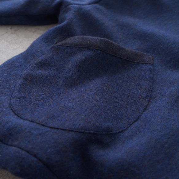 羊毛短外套/海軍藍/bishu紡織 第19張的照片