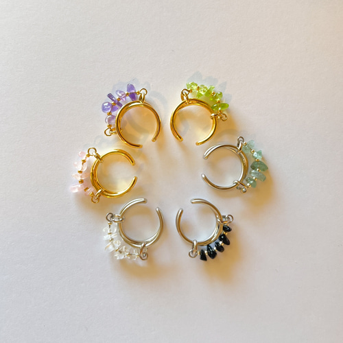 天然石のイヤーカフ ラフロック イヤーカフ アトリエ ミリュウ 通販