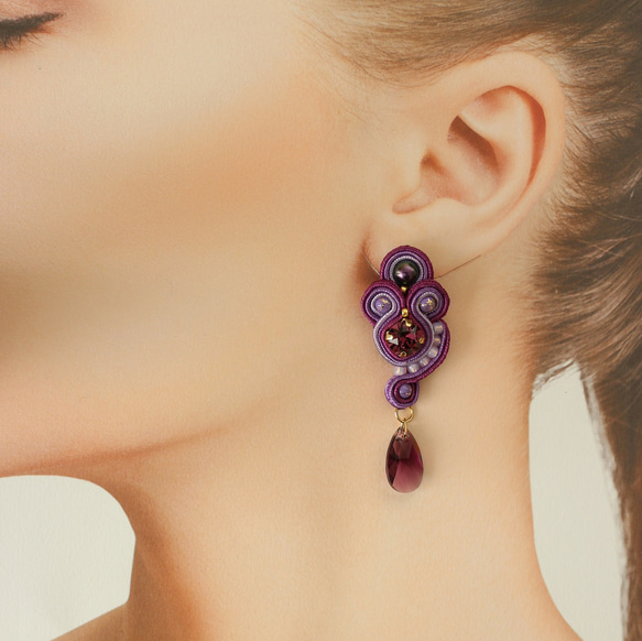[Lottie] 索飾耳環或耳環 [紫色] 第2張的照片