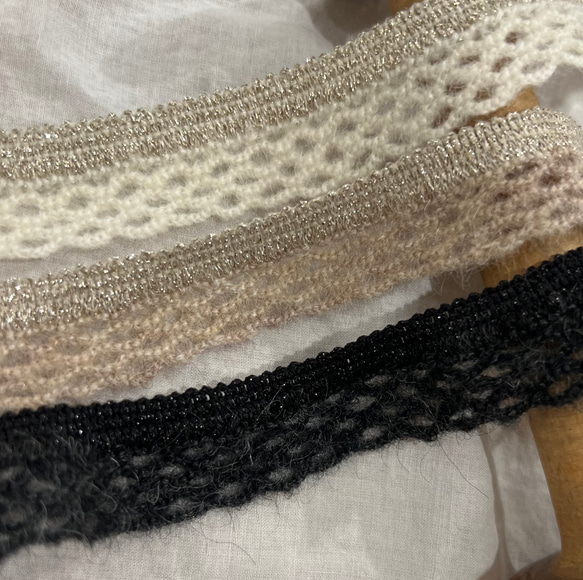 日本製【50cm起】窄幅RCP-00734N 蕾絲花邊絲帶編織絲帶材質 第1張的照片