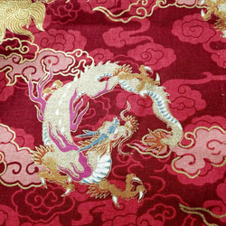 かっこいい龍柄 お守り巾着袋 赤⑦10×6cm 2枚目の画像