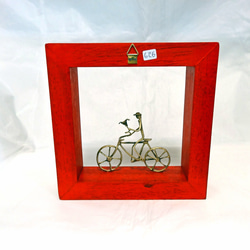 【新作】 花束を持ち自転車に乗る男 （ 壁掛け オブジェ ） 15X15X4 cm W80BR 10枚目の画像