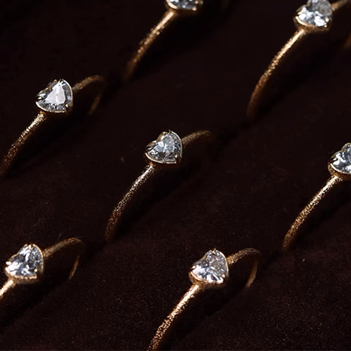 18金 ラボグロウンダイヤモンド リング ハートシェイプ 指輪 K18