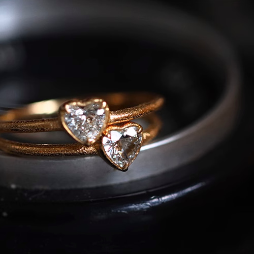 18金 ラボグロウンダイヤモンド リング ハートシェイプ 指輪 K18