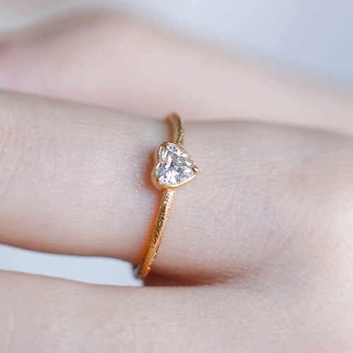 ⭐️金高騰⭐️K18 ダイヤファッションリング ハート型⭐️USED⭐️ 18金 ラボグロウンダイヤモンド リング ハートシェイプ 指輪 K18