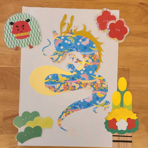 数量限定】お正月 壁面飾り 辰年 画用紙 2024 その他素材 お休み中anmi