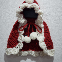 犬服♪赤白ケープボンボン付(SSサイズ)と(Lサイズ) 2枚目の画像