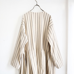 organic cotton pleats pocket dress (orange stripe) 10枚目の画像