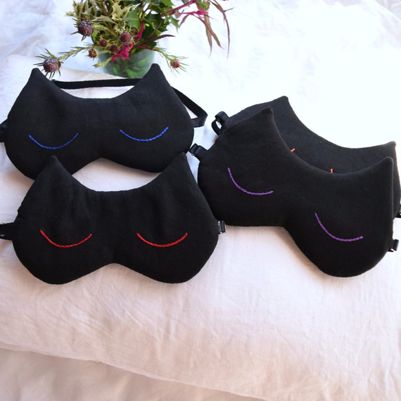 黑色貓眼罩，可選擇眼睛顏色 | 含收納袋 | 提供聖誕包裝 第4張的照片