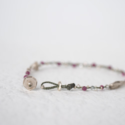 braid bracelet "Ruby mix" 4枚目の画像