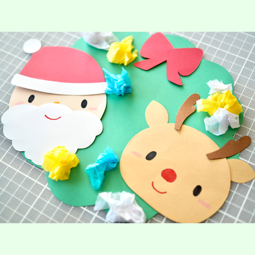 クリスマスサンタトナカイ 製作キット 壁面飾り冬保育 高齢者 クラフト