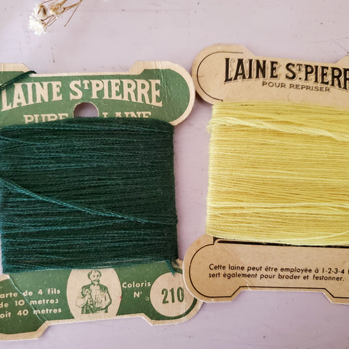 フランスヴィンテージ 糸巻き4色セット LAINE St-PIERRE 糸・ミシン糸