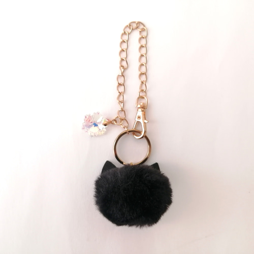 大人気♡【ふわふわねこちゃんファーとオーロラガラスのバッグ