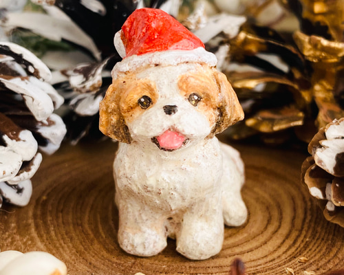 シーズーサンタ（Christmas santa Shih Tzu） その他置物 かりたひかり