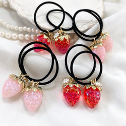 ゆらゆら 大きないちごヘアゴム キッズ/レディース】子供 ヘア