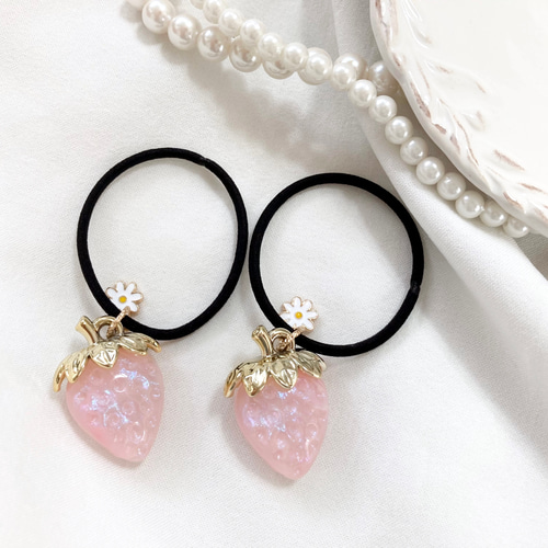 ゆらゆらイチゴ＆れもん♡ベビーヘアクリップ　ヘアゴム ゆらゆらイチゴ＆れもん♡ベビーヘアクリップ ヘアゴム