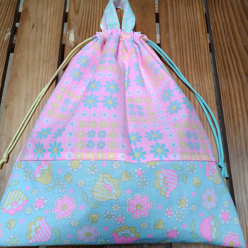 入園入学準備レトロガール体育着袋お着替え袋巾着袋女の子ゆめかわ