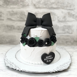 蝶々とバラのクレイケーキ✳︎ブルー＊色変更可＊フェイクケーキ＊推し