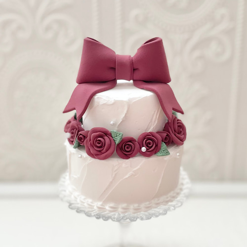 ほんのりピンクのバラのクレイケーキ ほんのりピンクのバラのクレイケーキ