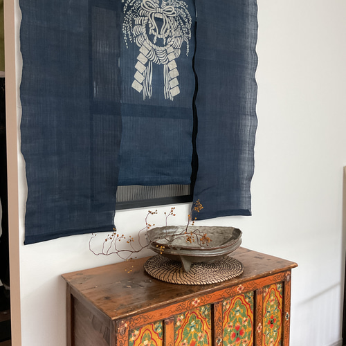 藍染　正月飾り　しめ縄　暖簾 藍染 しめ縄飾り 暖簾 その他インテリア雑貨 すずなが 通販 16901137